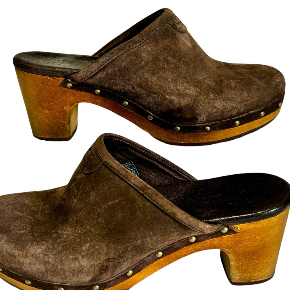 UGG Abbie Mules/Clogs Brown Suede w/Studs 7